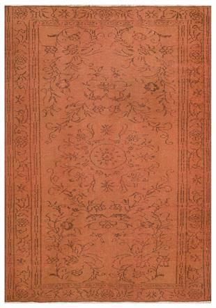 GENELEKSEL EL YAPIMI KOYU BAKİR RENGİ ESKİTME VİNTAGE HALISI