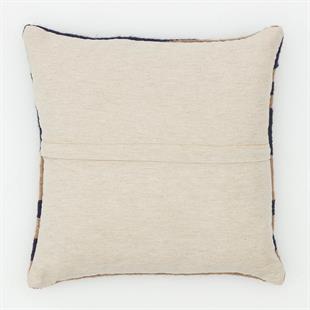 KREM LACİVERT RENGİ EL DOKUMA KEÇİ KİLİM YASTIK KILIFI 