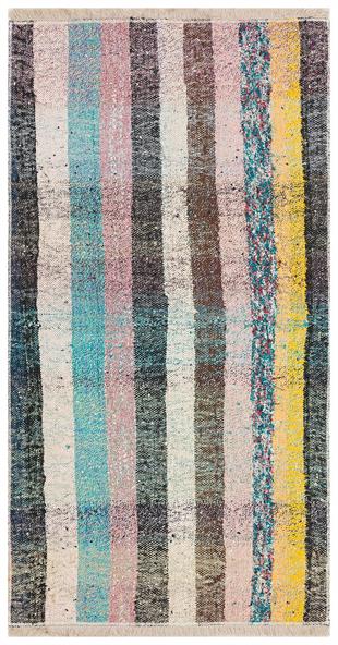 Renkli Çaput Pala El Dokuma Yünlü Yolluk Kilim