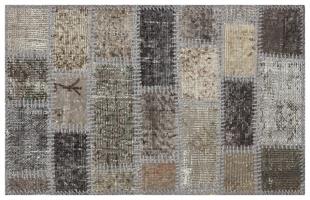 Açik Gri Rengi El Dokuma Patchwork Paspas-50x80