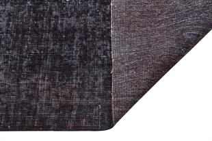 GERÇEK EL DOKUMA SİYAH RENGİ ESKİTME VİNTAGE HALISI