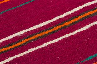 GERÇEK EL DOKUMA KIRMIZI RENGİ  ÇİZGİLİ KİLİM PASPAS