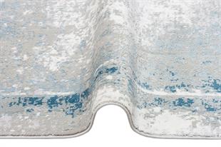GREY BLUE XW Yumuşak İpeksi Tuşeli Yüksek Alçak Oymalı Modern İnce Makine Halısı