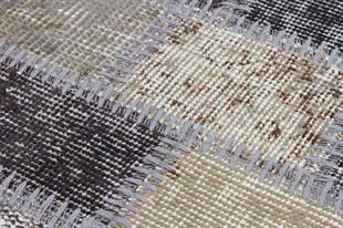 Açik Gri Rengi El Dokuma Patchwork Paspas-50x80