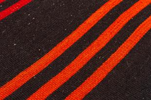 GENELEKSEL EL DOKUMA ÇOK RENKLİ ÇİZGİLİ DESEN ANADOLU YÜN KİLİM