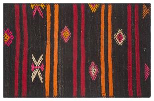 GERÇEK EL DOKUMA RENKLİ GEOMETRİK DESEN KİLİM PASPAS