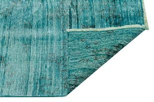 TURKUAZ RENGİ EL DOKUMA DOĞAL VİNTAGE HALISI