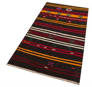 GERÇEK EL DOKUMA  RENKLİ KEÇİ KILI YÜN KİLİM