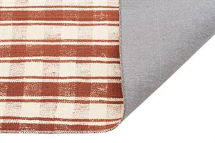 GERÇEK EL DOKUMA BEYAZ KAHVERENGİ KENDİR KİLİMİ