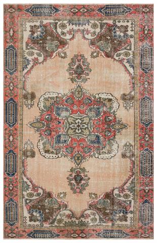 EŞSİZ EL DOKUMA NATUREL RENGİ GÖBEKLİ DESEN SALON VİNTAGE HALISI