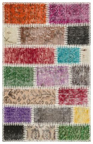 El Dokuma Multi Rengi patchwork Halı Paspas-50x80