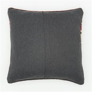  KİRAZ KIRMIZISI SİYAH RENKLİ EL DOKUMA YASTIK KILIFI