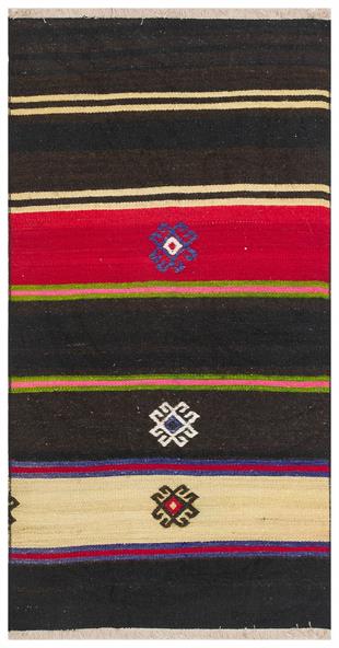 GENELEKSEL EL DOKUMA KAHVERENGİ SİVAS KİLİMİ