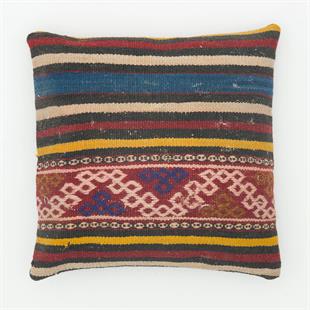 EŞSİZEL DOKUMA BOHEM DESEN RENKLİ ÇAPUT PALA KİLİM YASTIK KILIFI