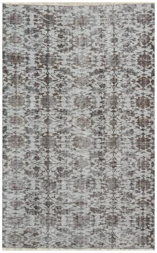 EŞSİZ EL DOKUMA GRİ KAHVERENGİ ÇİÇEKLİ DESEN VİNTAGE HALI