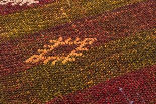 GERÇEK EL DOKUMA BORDO RENGİ GEOMETRİK DESEN KİLİM PASPAS