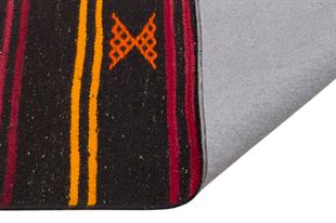 GENELEKSEL EL DOKUMA SARİ KIRMIZI RENGİ ÇİZGİLİ KİLİMİ