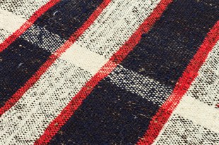 ÖZEL EL DOKUMA LACUVERT KREM KARİŞİMI VINTAGE KİLİM 