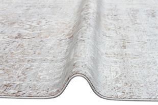 CREAM VİZON XW Yumuşak İpeksi Tuşeli Yüksek Alçak Oymalı Modern İnce Makine Halısı