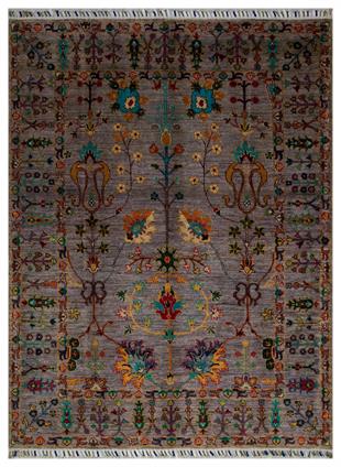 EL DOKUMA AFGAN HALI SULTANI DESEN GRİ 