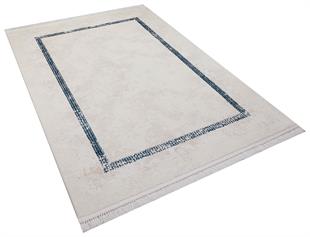 HALICA AVANGARD BEYAZ MAVİ RENGİ BAMBU AKRİLİK SALON HALISI