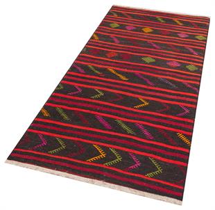 ÇOK RENKLİ ÇİÇEKLİ DESEN EL DOKUMA ANADOLU KİLİM