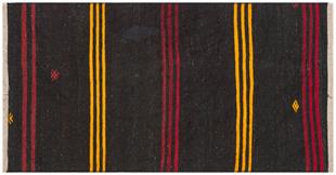 GENELEKSELEL DOKUMA SARİ KIRMIZI RENGİ ÇİZGİLİ ETNİK KİLİM