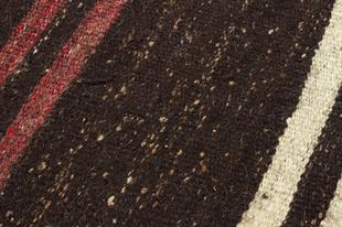 Sarı Beyaz Rengi Çizgili El Dokuma Keçi Kılı Yün Kilim