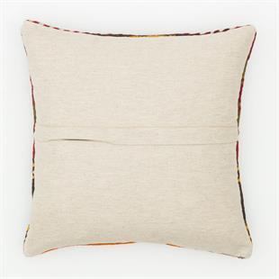 KIRMIZI KAHVERENGİ ASTAR EL DOKUMA VİNTAGE YASTIK KILIFI