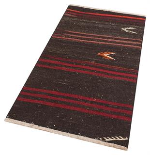  KIRMIZI RENGİ ÇİZGİLİ DESEN EL DOKUMA ANADOLU KİLİM