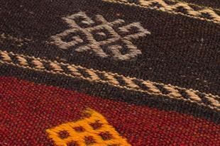  GERÇEK EL YAPIMI ÇOK RENKLİ KEÇİ KILI YÜNLÜ KİLİM PASPAS