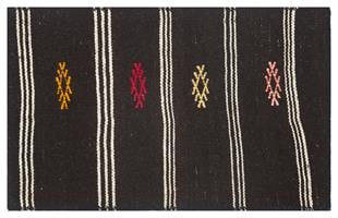 SİYAH BEYAZ RENGİ ÇİZGİLİ DESEN DOKUMA PASPAS