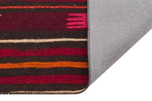 Eşsiz El Dokuma Mürdüm Rengi Keçi Kılı Yün Kilim