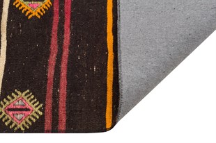EL DOKUM YÜNLU ANADOLU SİYAH KİLİM