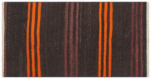 GENELEKSEL EL DOKUMA  BORDO TURUNCU  ÇİZGİLİ ANADOLU KİLİM