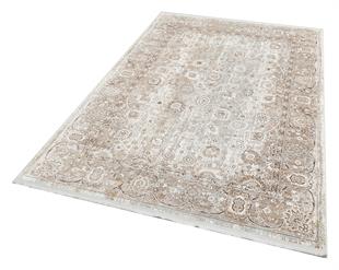 CREAM VİZON XW Yumuşak İpeksi Tuşeli Yüksek Alçak Oymalı Modern İnce Makine Halısı