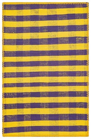 GELENEKSEL MOR SARI RENGİ KENDİR KİLİM PASPAS