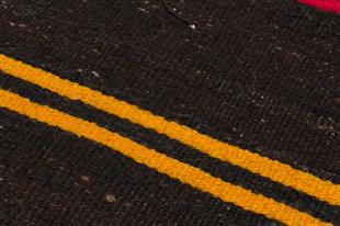 GERÇEK EL DOKUMA SİYAH SARİ RENGİ KİLİM PASPAS