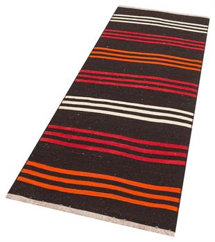 GENELEKSEL EL DOKUMA ÇOK RENKLİ ÇİZGİLİ DESEN ANADOLU YÜN KİLİM