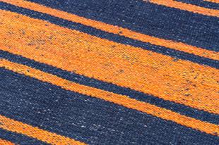 Turunce Lacivert Rengi El Dokuma Anadolu Yünlü Yolluk Kilim