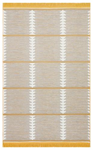 ARYA CRAFT WHİTE YELLOW HAV TOZ VERMEZ YIKANABILIR MODERN DESENLI DOKUMA KILIM