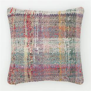 ÇOK RENKLİ EL DOKUMA KENEVİR KİLİM YASTIK KILIFI