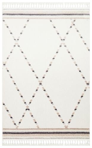 TERAZZO WHİTE BEİGE  Hav Toz Vermez Yumuşak Dokulu Etnik Örgü Desenlere Sahip Modern İskindinav Halı