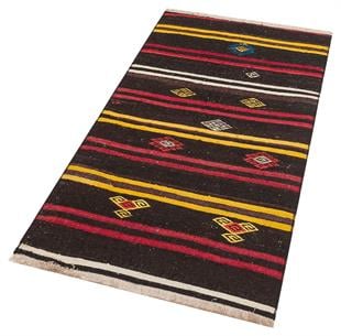 Eşsiz El Dokuma Sarı Kırmızı Rengi Sivas Yün Kilim