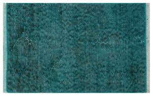 EŞSİZ EL DOKUMA KOYU TURKUAZ RENGİ VİNTAGE HALI PASPAS