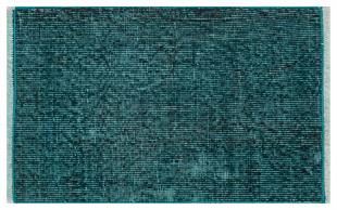 EŞSİZ EL DOKUMA KOYU TURKUAZ RENGİ VİNTAGE HALI PASPAS