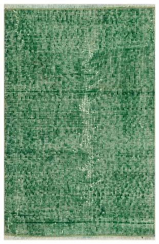 AÇİK YEŞİL RENGİ EL DOKUMA VİNTAGE HALI PASPAS