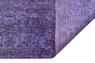 GENELEKSEL EL DOKUMA MOR RENGİ GÖBEKLİ DESEN YÜN HALISI