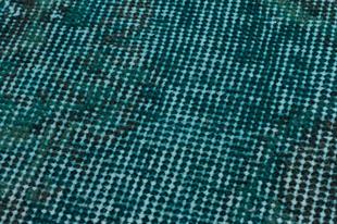 EŞSİZ EL DOKUMA KOYU TURKUAZ RENGİ VİNTAGE HALI PASPAS