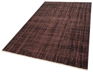 GERÇEK EL DOKUMA KOYU BAKİR RENGİ ESKİTME VİNTAGE HALISI